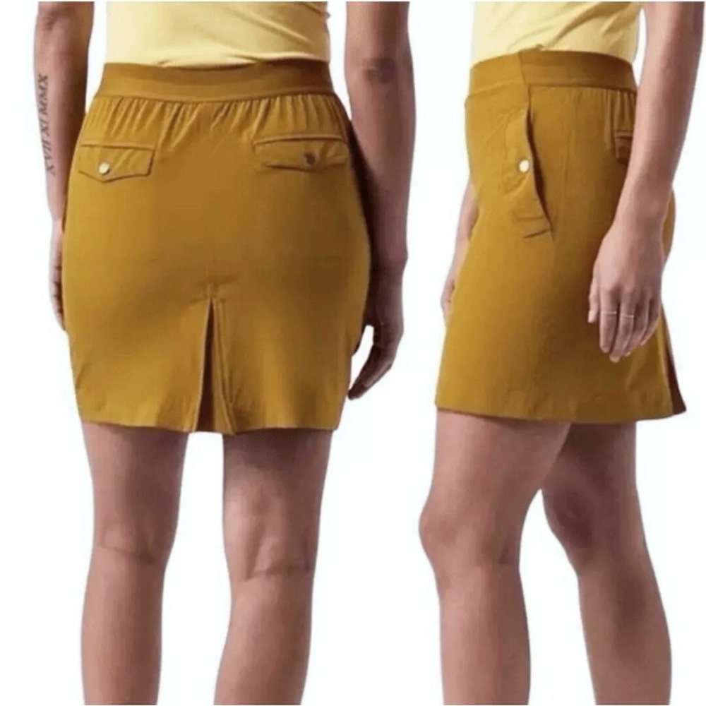 Athleta Vienna Classic Cargo Tennis Athletic Skort in Harvest Gold Size 12